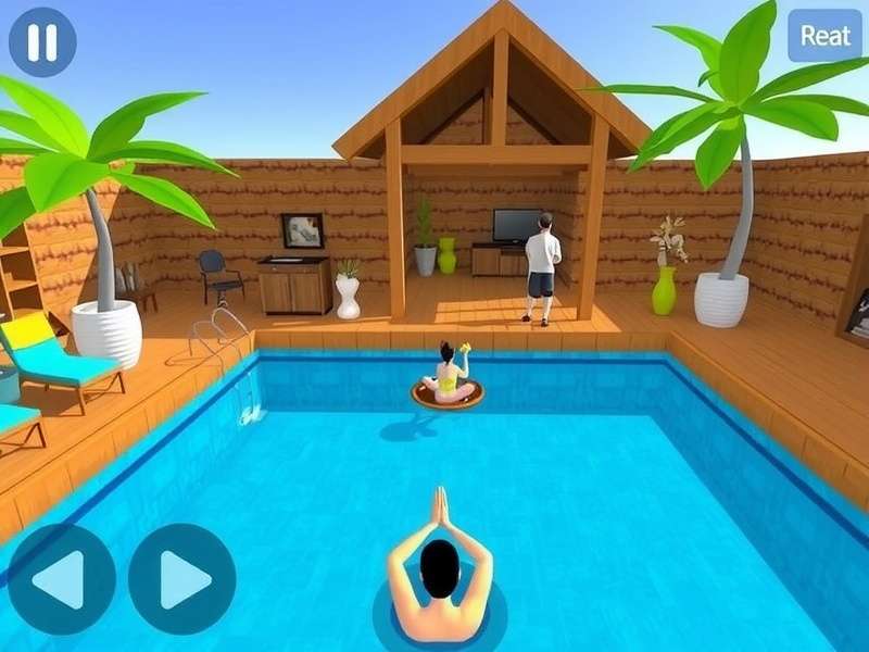 Yoga Pool Yogi Game Screenshot